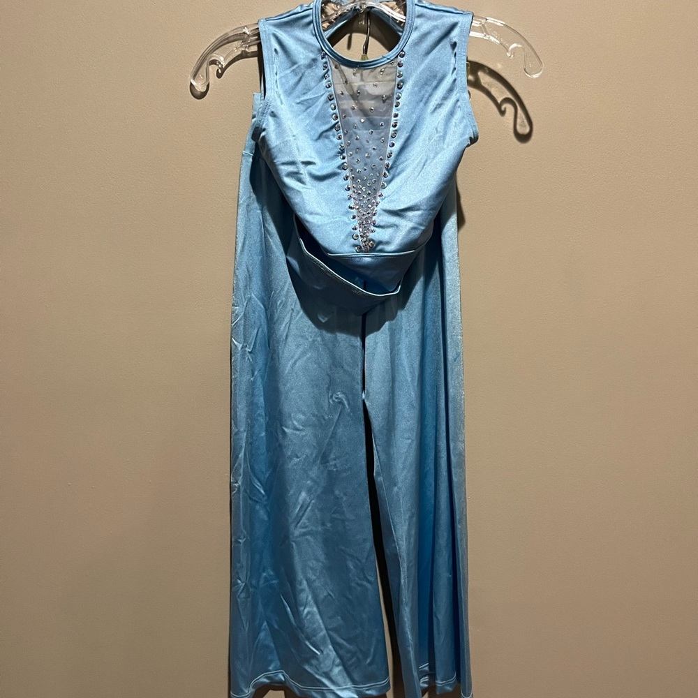 Blue two piece dance costume